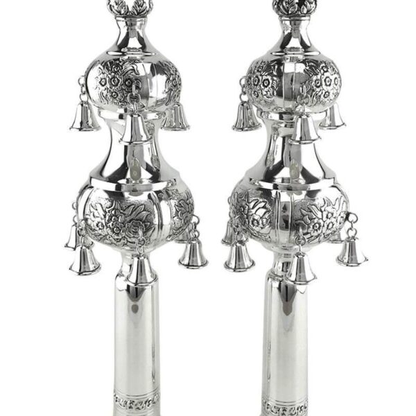 Rimonim Damascene - Sterling