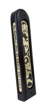 Jerusalem Flower Mezuzah -24K Gold Plated - 12cm - Image 2
