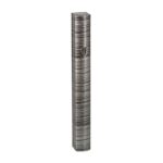 Striped 3D Metallic Gray Aluminum Mezuzah - 10 & 12cm