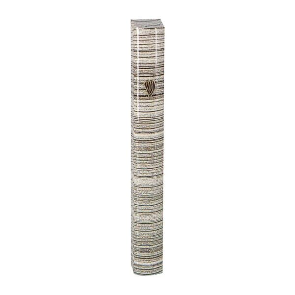 3-D Painted Gray Stripes Aluminum Mezuzah 10 & 12cm