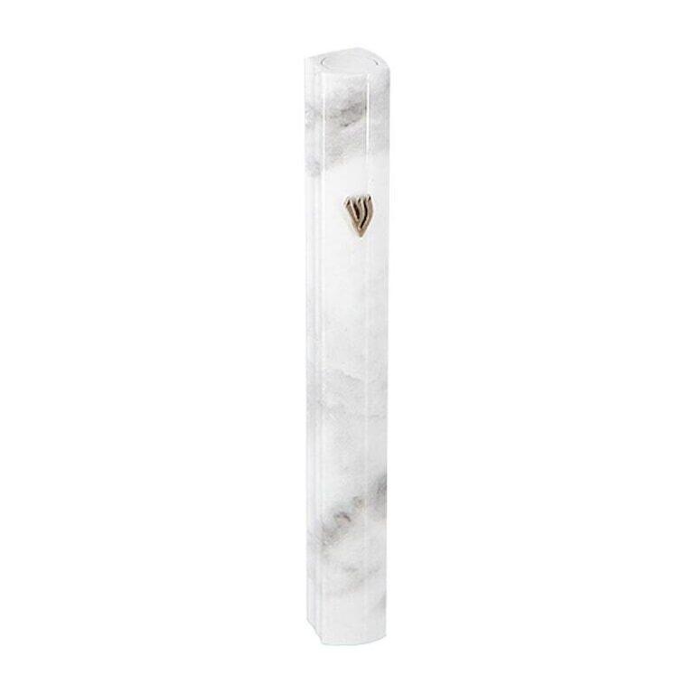 3D White Marble Pattern Aluminum Mezuzah 10cm & 12cm