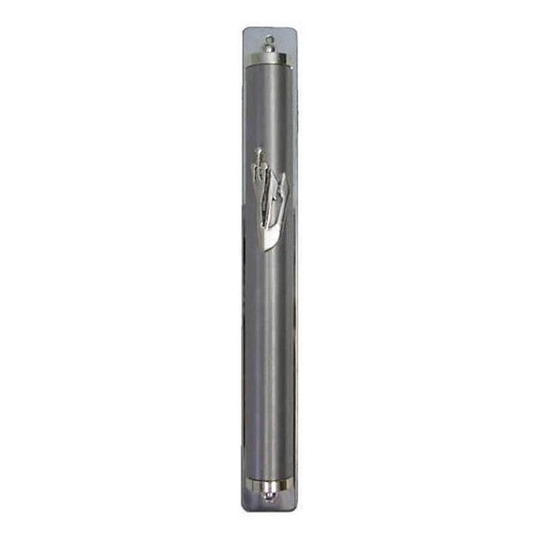 Matte Metallic Grey Aluminum Mezuzah - 12cm