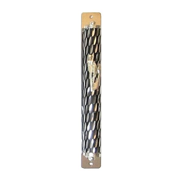 Decorative Aluminum Mezuzah with Silver Shin - 10cm