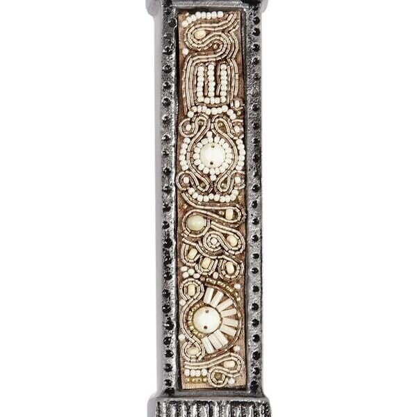 Yair Emanuel - Brown Beaded Mezuzah - 10cm