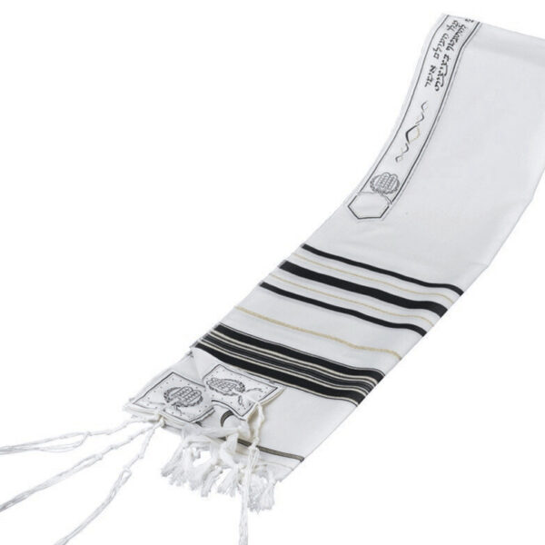 Lurex Wool Tallit - Black & Gold