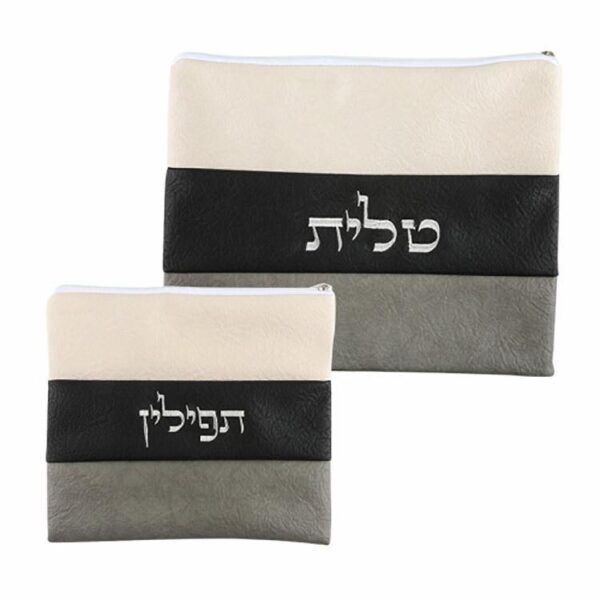 Luxurious Faux Leather Talit & Tefillin Set - Medium