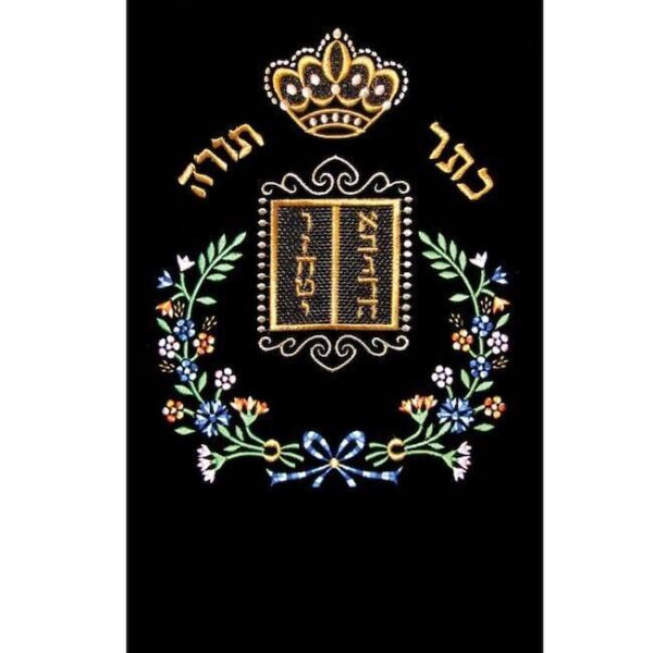 Torah mantle - Square luchot with flowers