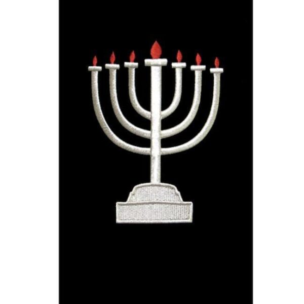 Silver Menorah Torah Mantle
