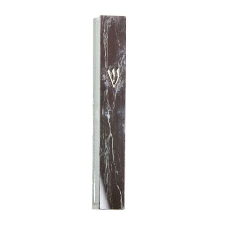 Modern Black Glass Mezuzah Case - 10cm
