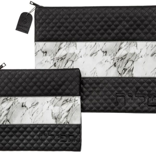 Leather Like Talit & Tefillin Set - Medium