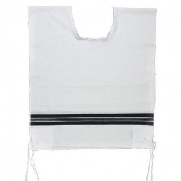 Chabad Black & White Wool Tzitzit - Avodat Yad