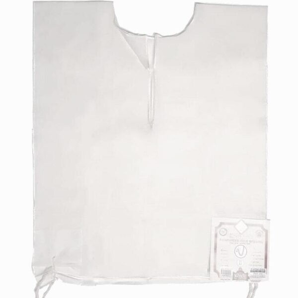 Split Neck White & White Wool Tzitzit - Avodat Yad