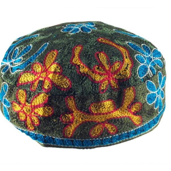 Bukharian Kippah - Olive Green