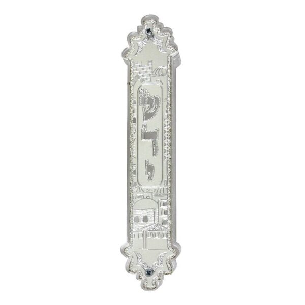 Jerusalem of silver II mezuzah 12cm case