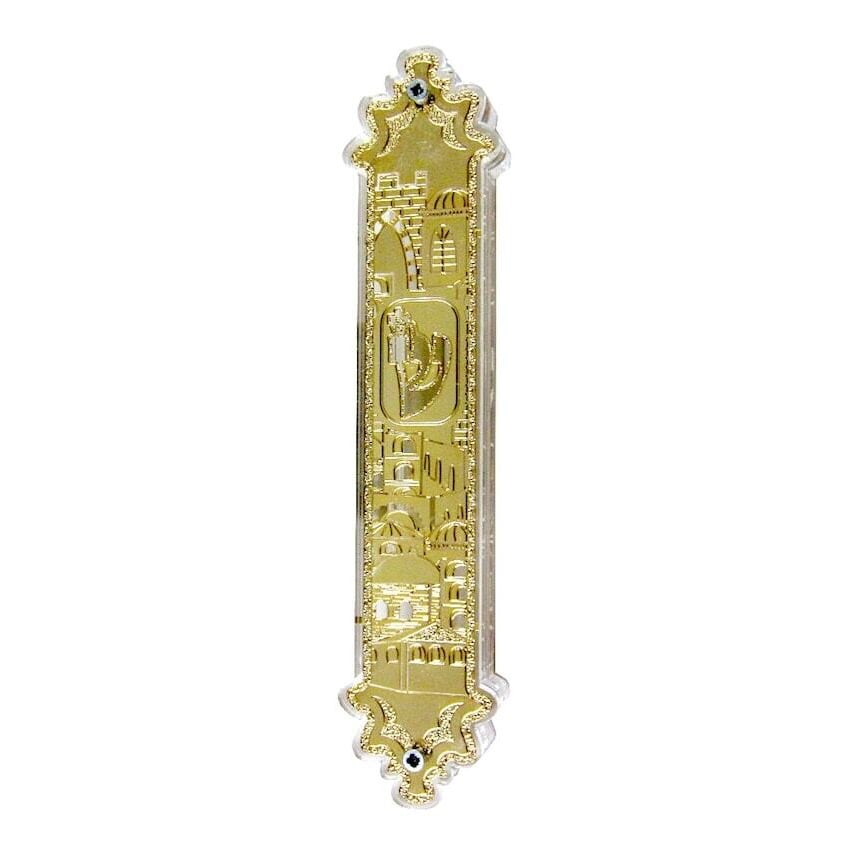 Jerusalem of gold 12cm mezuzah-case