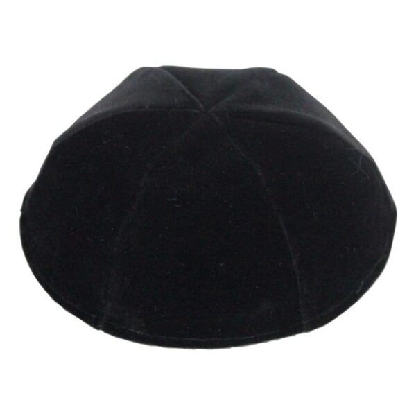 Black Velvet - 6 Part Rimless Kippah - Large - Size #7