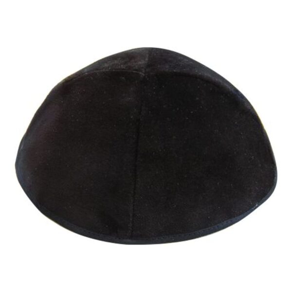 Black velvet rimless kippah size 8