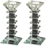 Black & Clear Crystal Candle Stick