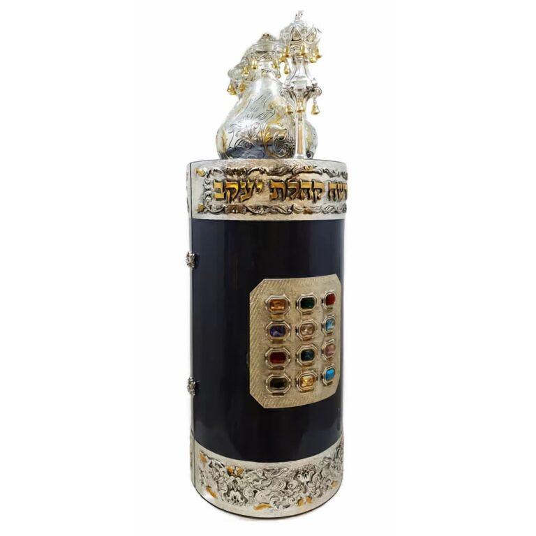 Sephardic Torah Tik - Blue Oak Finish with Breastplate of the High Priest