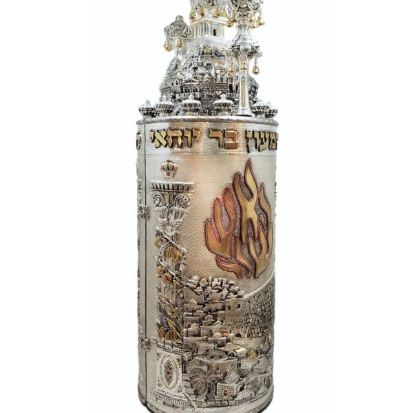 Sephardic Tik for Torah Scroll Jerusalem Temple design