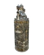 Jerusalem Temple Torah Case - Dark Silver