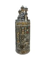Jerusalem Temple Sephardic Torah Case - Dark Silver - Image 3