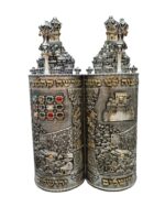 Jerusalem Temple Sephardic Torah Case - Dark Silver - Image 4