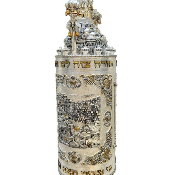 Sephardic Torah Case with Old City of Jerusalem and Western Wall