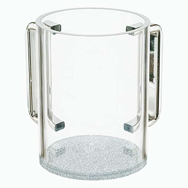 Lucite Netilat Yadayim Washing Cup - Silver Glitter
