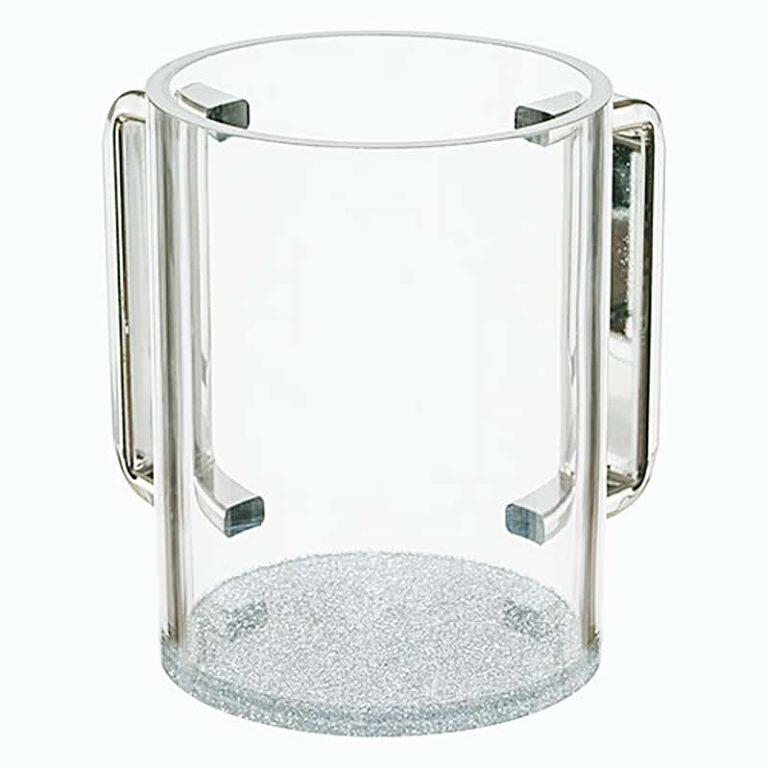 Lucite Netilat Yadayim Washing Cup - Silver Glitter