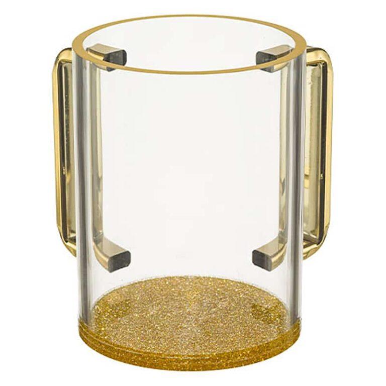 Lucite Netilat Yadayim Washing Cup - Gold Glitter