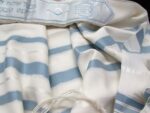 Non-slip Textured Weave Tashbetz Tallit by Keter -Slate Blue with Silver