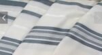 Detail of Tashbetz Gray and Silver Tallis Texturized Weave Pattern