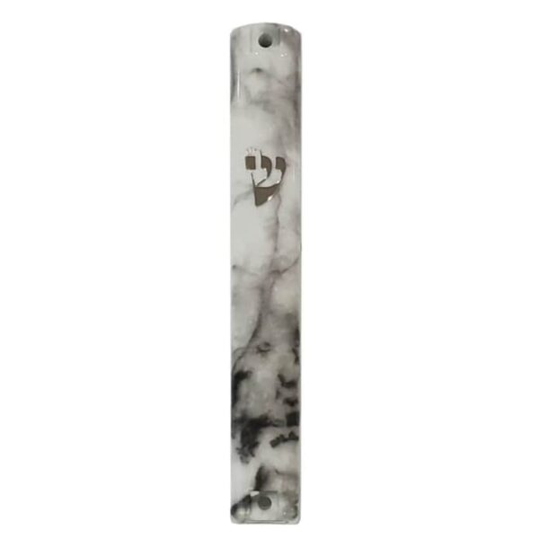 gray marble waterproof mezuzah case