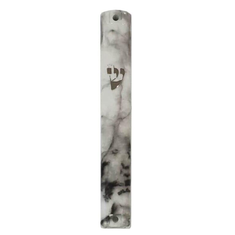 gray marble waterproof mezuzah case