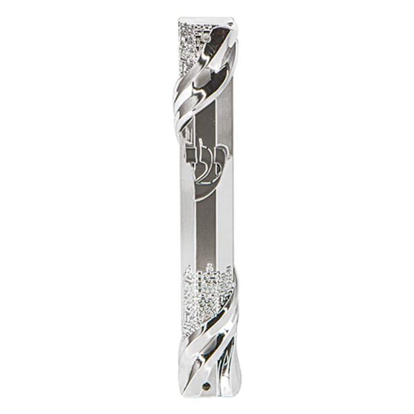 Mezuzah case - waterproof silver Jerusalem design