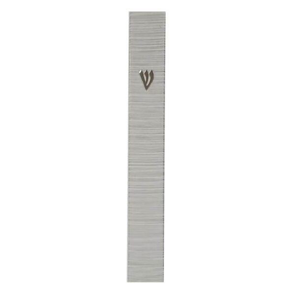 Elegant silver striped waterproof plastic mezuzah case