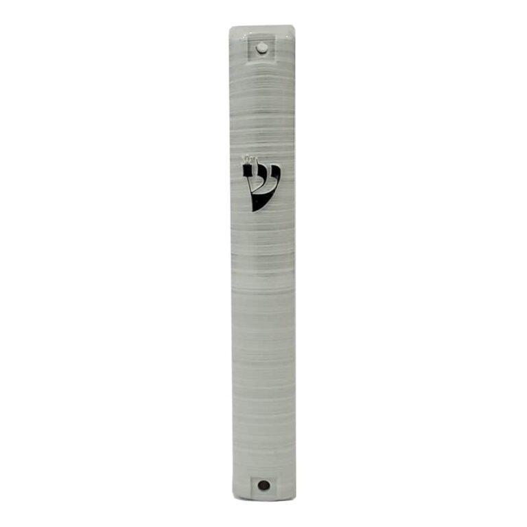 Silver Stripes waterproof plastic mezuzah case