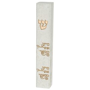 Large stone like mezuzah case with Hebrew inscriptions