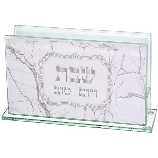 Shabbat matchbox holder - glass marble design