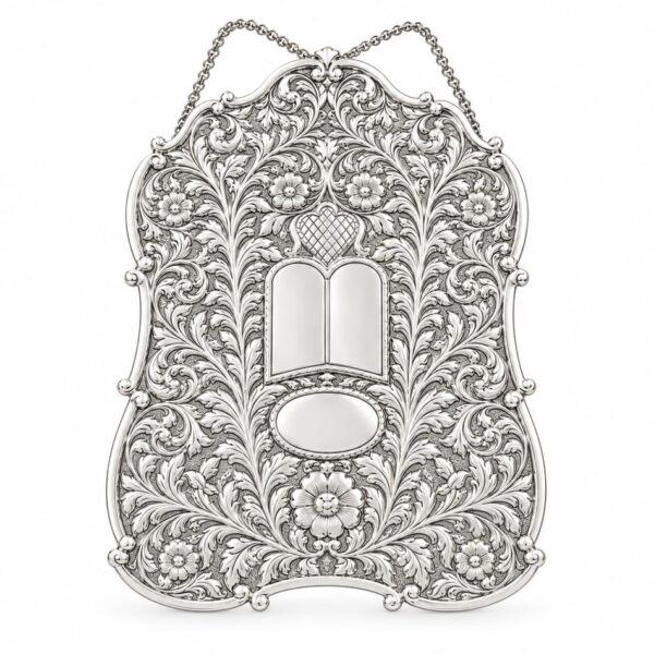 Large Moreshet chased Torah breastplate - Silver Plated