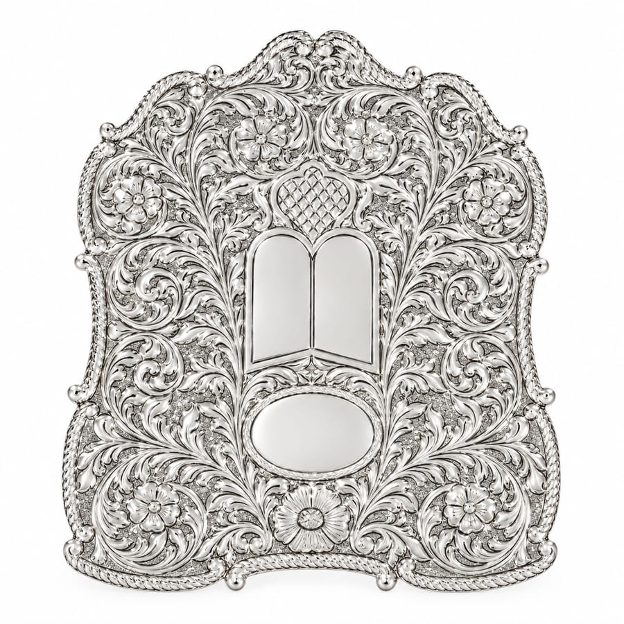 Small Ornate Torah Breastplate - silver plated