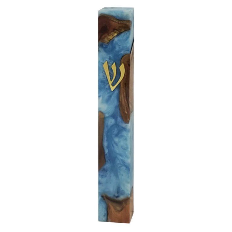 Colorful 15 cm pearl wood epoxy mezuzah case