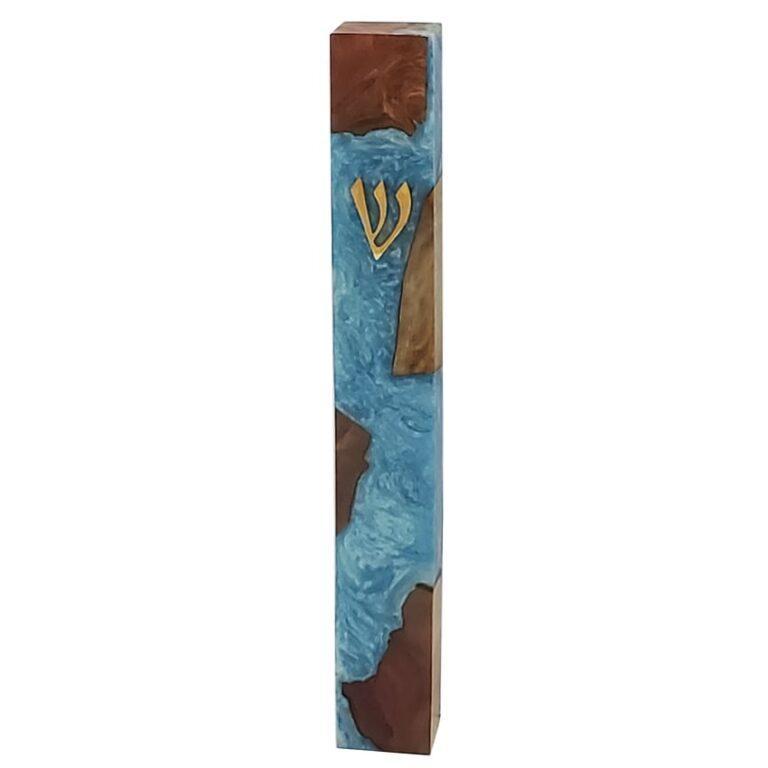 Colorful 15 cm pearl wood epoxy mezuzah case