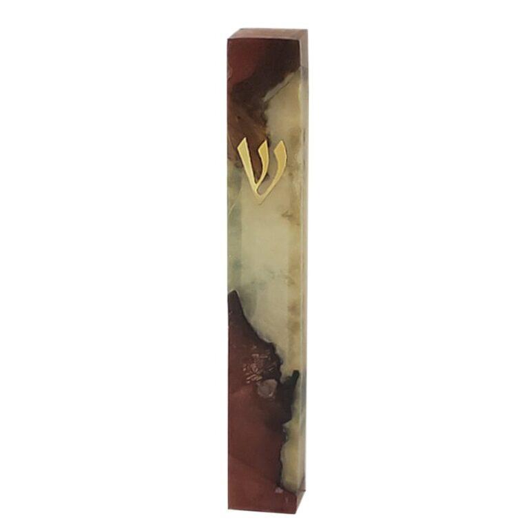 Modern green colors epoxy mezuzah case 15 cm