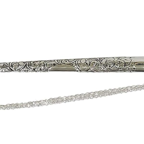 Silver hand chased yad for torah
