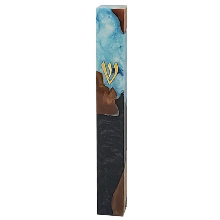 Dark gray epoxy finish mezuzah case 15 cm