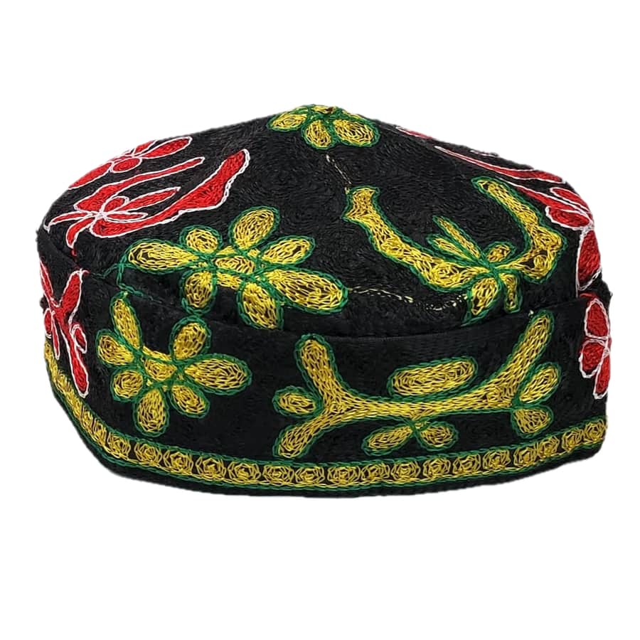 Bukharian Kippah - Black with Colors - sefertorah