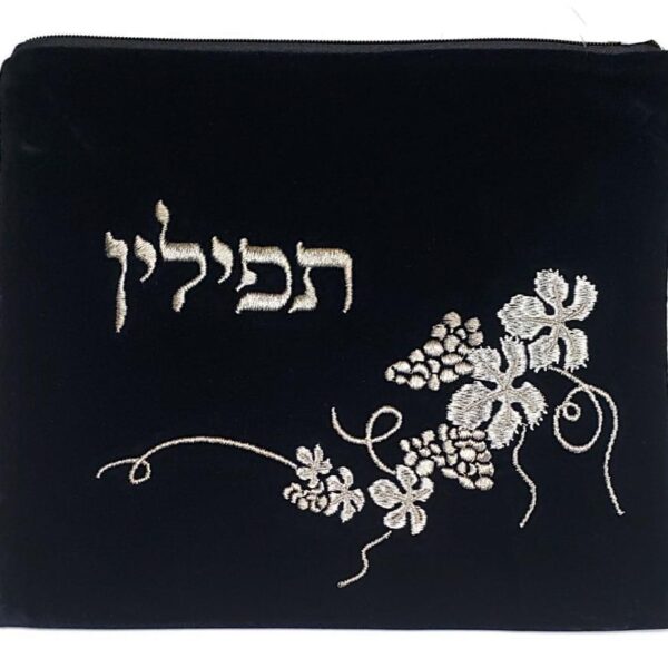 Tefillin bag with grape vine design