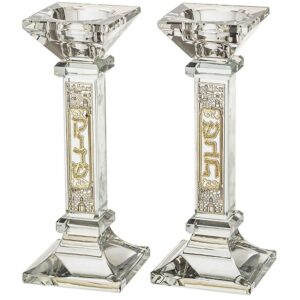 Elegant crystal candlestick for Shabbat candles